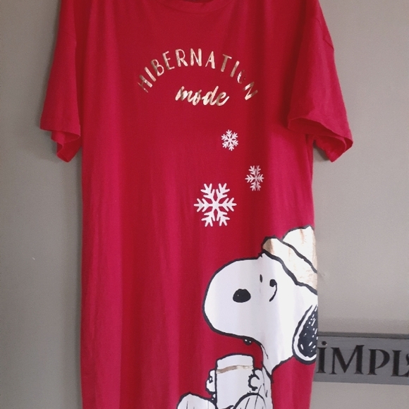 Peanuts Snoopy Night Shirt - Ladies M - Picture 1 of 3